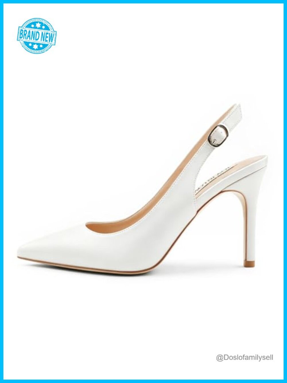 Slingback High Heels Stiletto Pointed Closed Toe Pumps Faux Leather